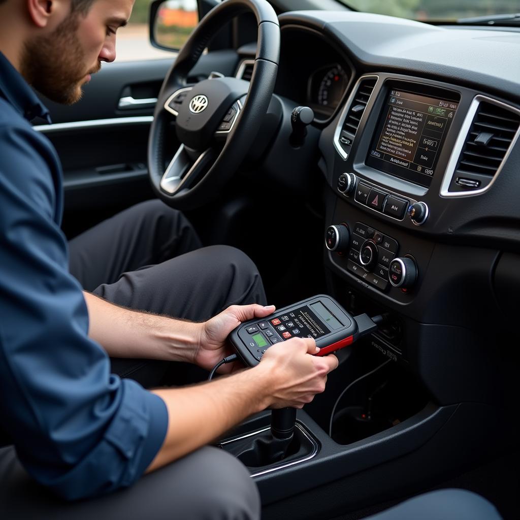 U480 Car Diagnostic Scanner In Use