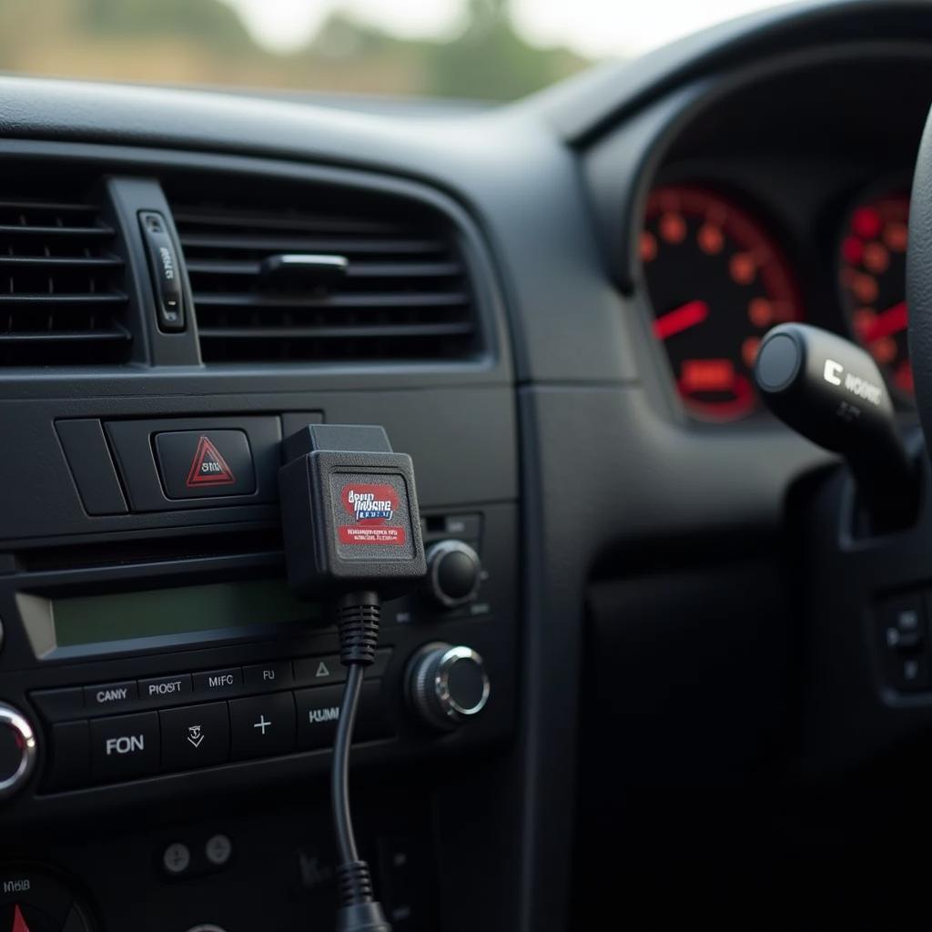 USB OBD2 Scanner Connected to Car