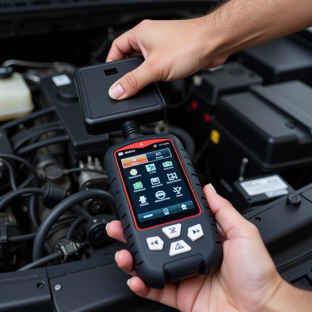 Mechanic Using Car Diagnostic Scanner