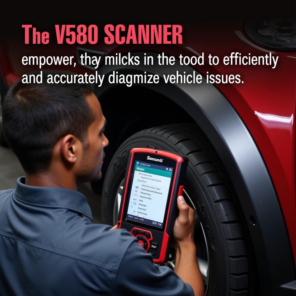 Mechanic Using V580 Scanner on a Vehicle