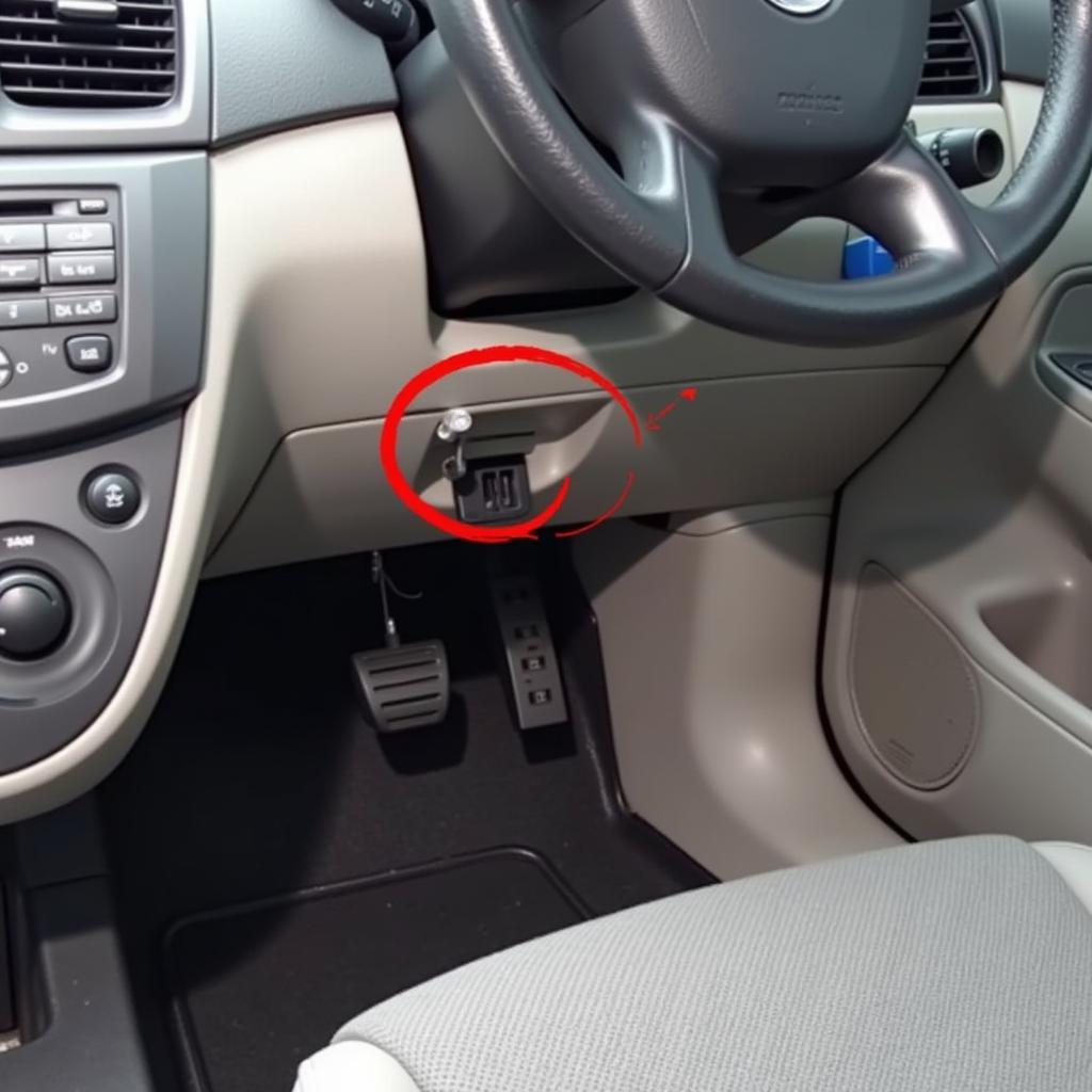 OBD-II Port Location in Vauxhall Zafira