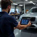 Volvo XC90 undergoing diagnostics in Eastbourne