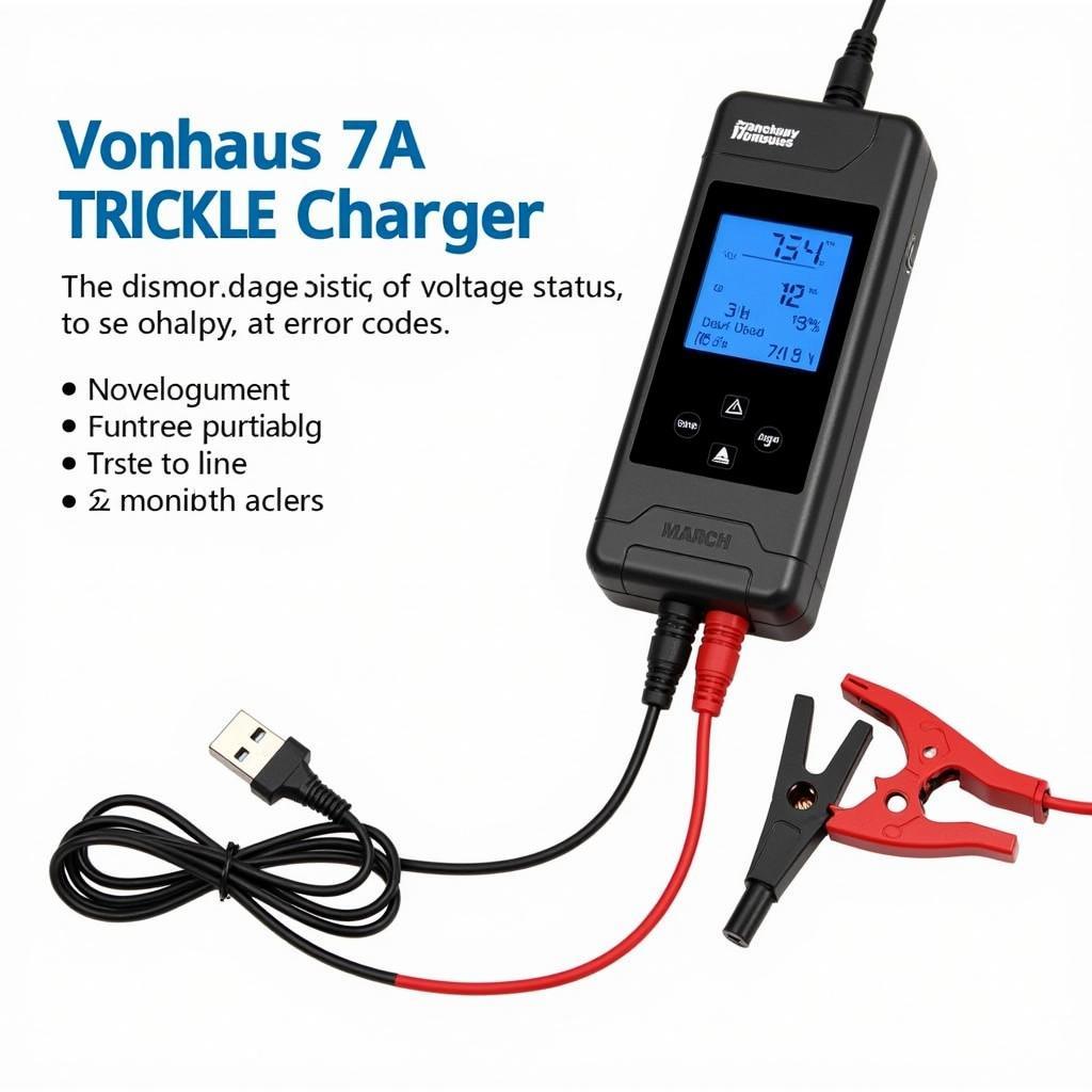 Vonhaus 7A Trickle Charger with Diagnostics Display