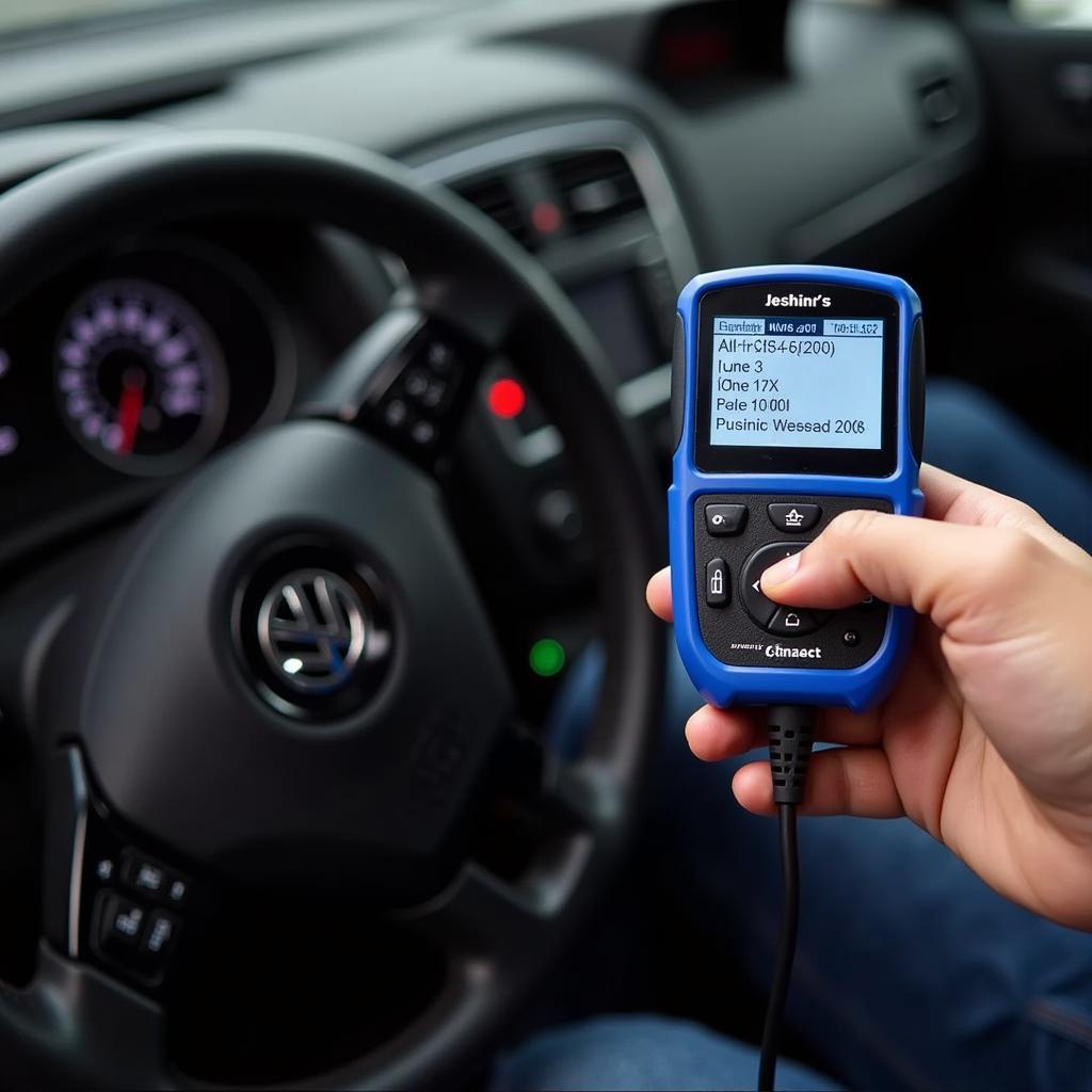 VW Car Connect Diagnostic Tool in Use