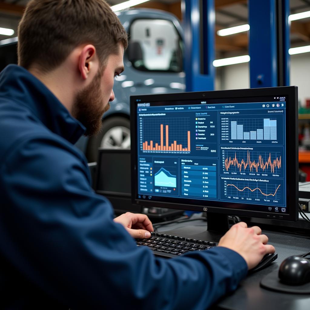 Mechanic Analyzing Diagnostic Report in West Wickham