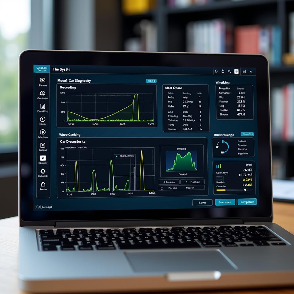 Laptop displaying car diagnostic software interface