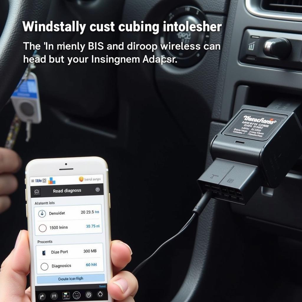 Wireless OBD-II Adapter Connected to Car