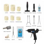 12 Pack PDR Kit Components: Glue Tabs, Glue Gun, Dent Lifter, Knock-down Tool