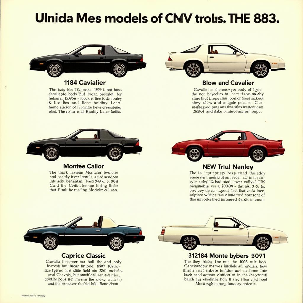 1984 Chevrolet Model Lineup