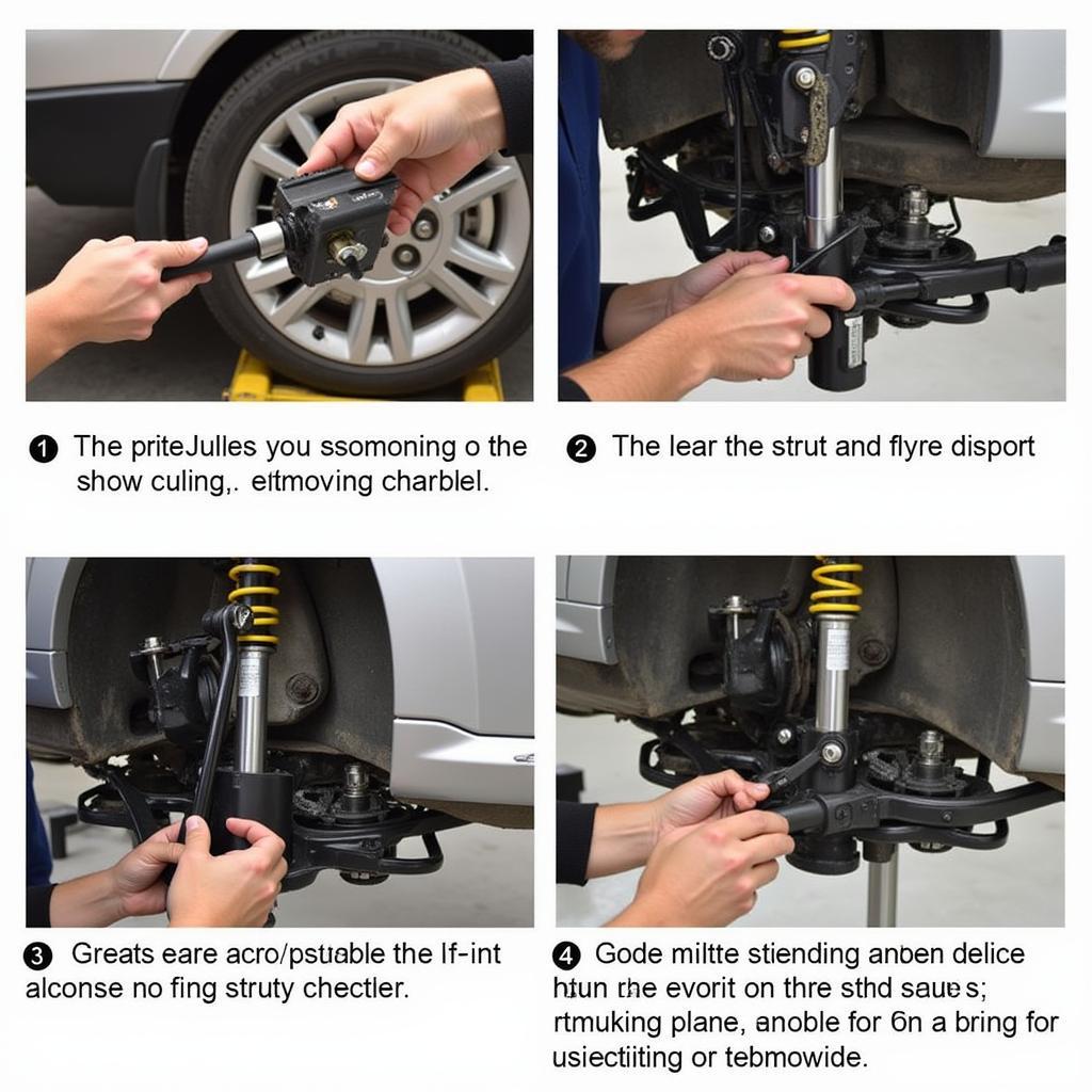 Removing the front strut from a 2003 Town Car without a spring compressor