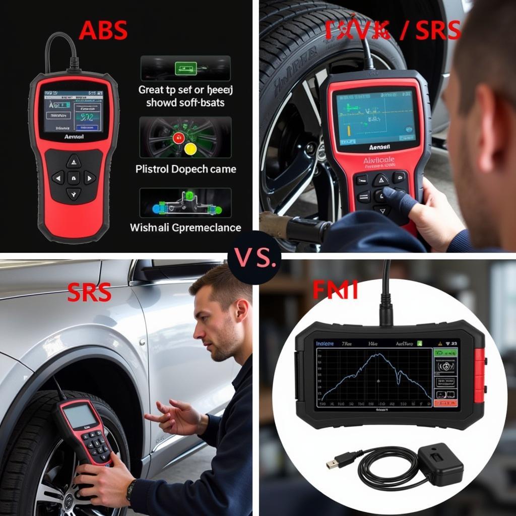 Car Diagnostic Tool Performing ABS and SRS Diagnostics