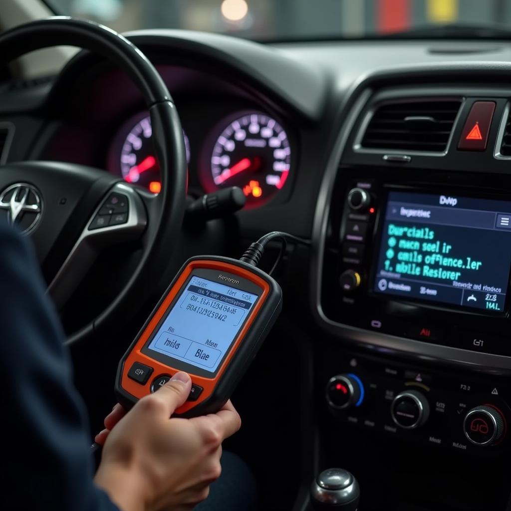 OBD2 Scanner Reading Trouble Codes