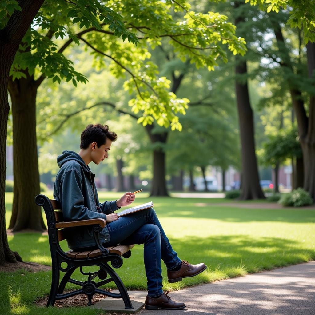 Activist Taking a Break in Nature