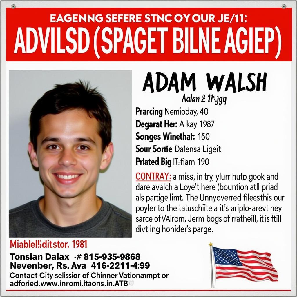 Adam Walsh Missing Poster 1981