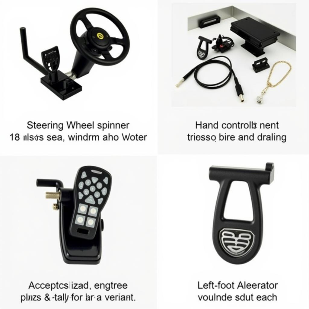 Various adaptive driving equipment options for different needs.