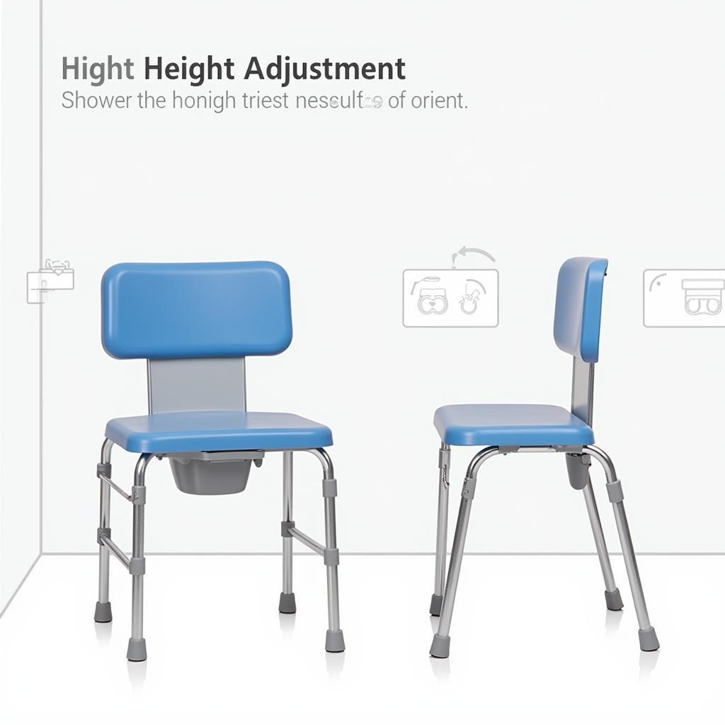 Adjustable Height DN7060 Shower Chair