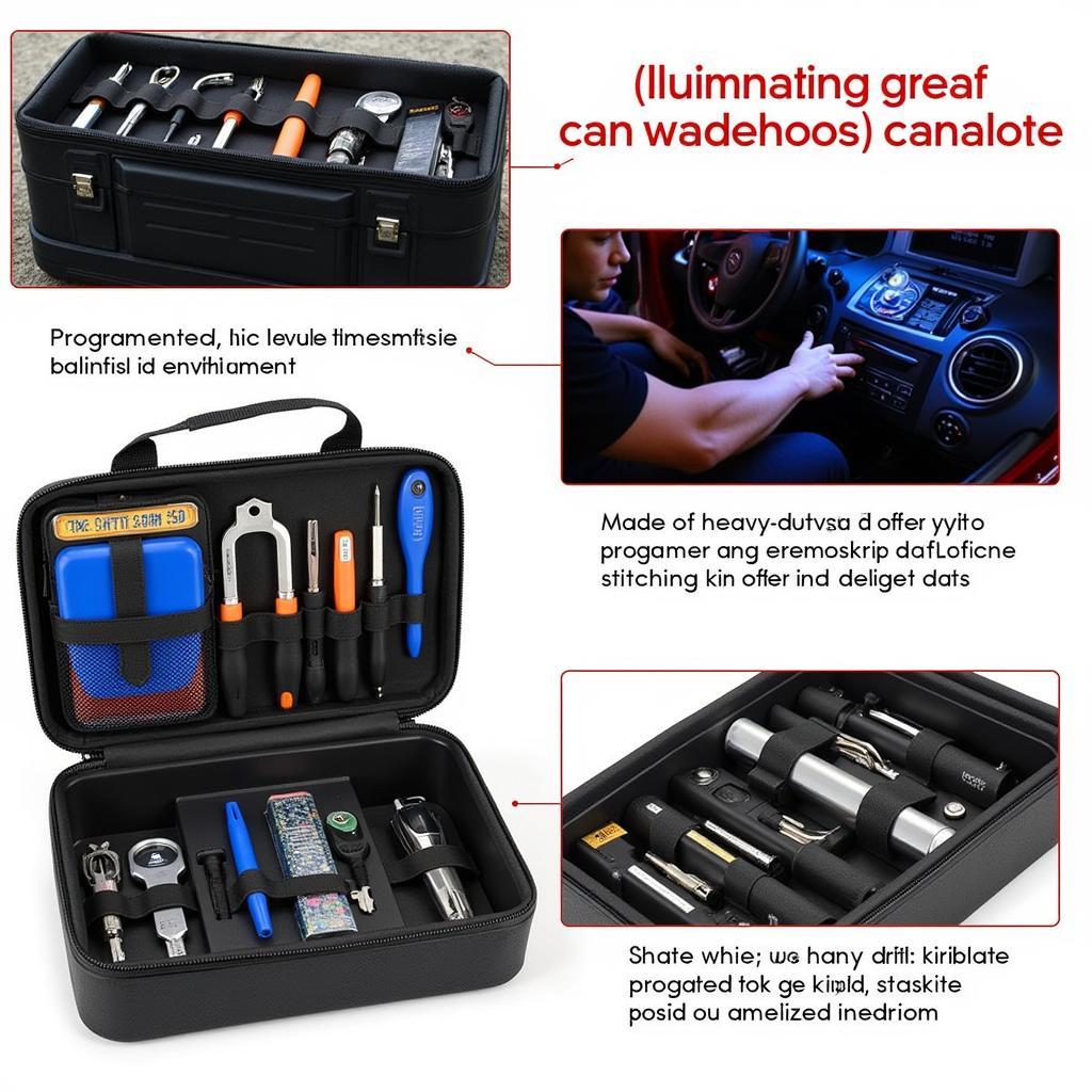 Advanced Car Key Tool Kit Bag with Illuminated Compartments