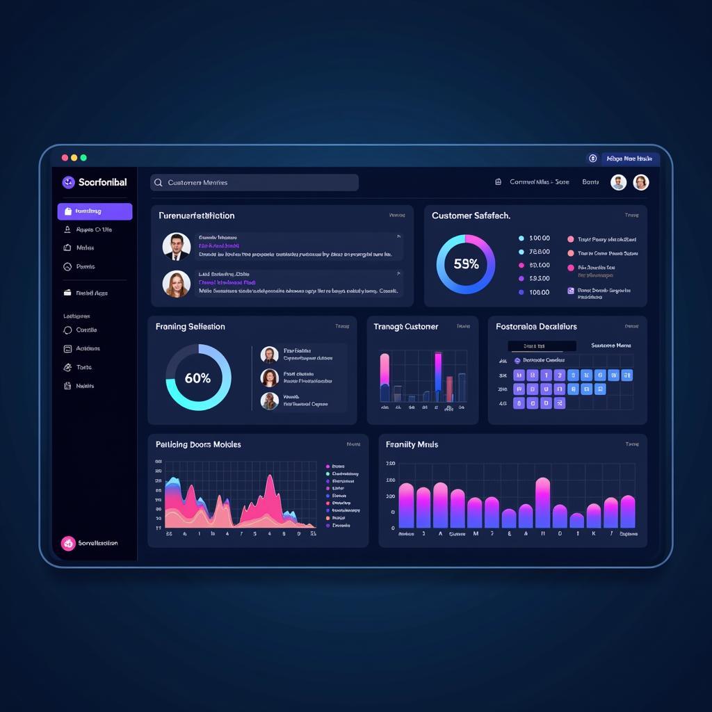 AI-powered customer care platform dashboard showing analytics and customer interaction data