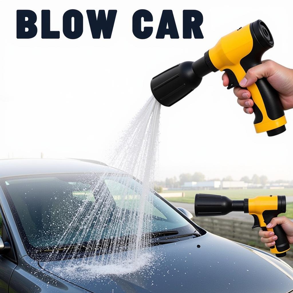 Air Blow Gun Drying Car After Wash