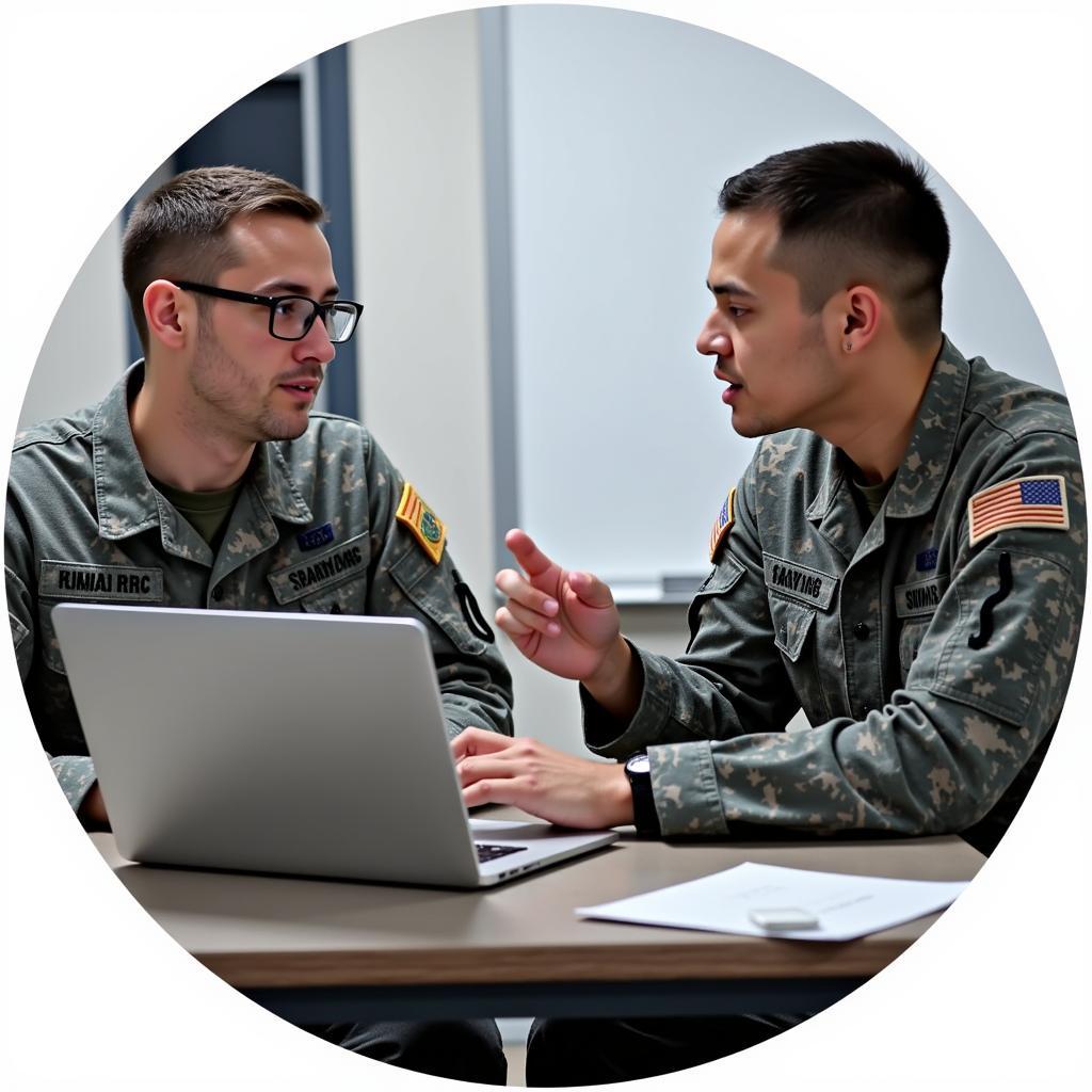 Air Force Personnel in Discussion