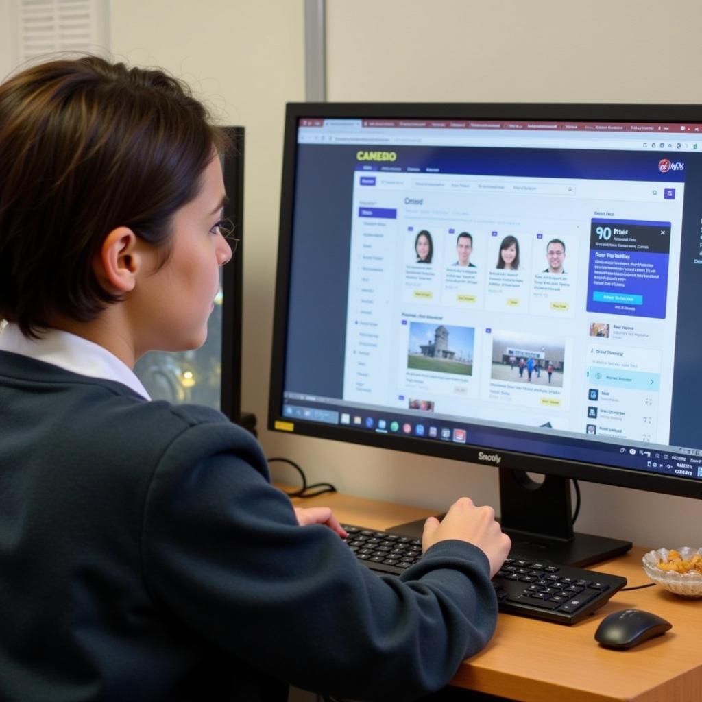 Student Using Online Career Platform at Albany Creek State High School