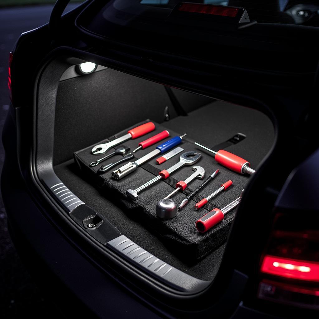 Organized Car Tool Bag in a Trunk