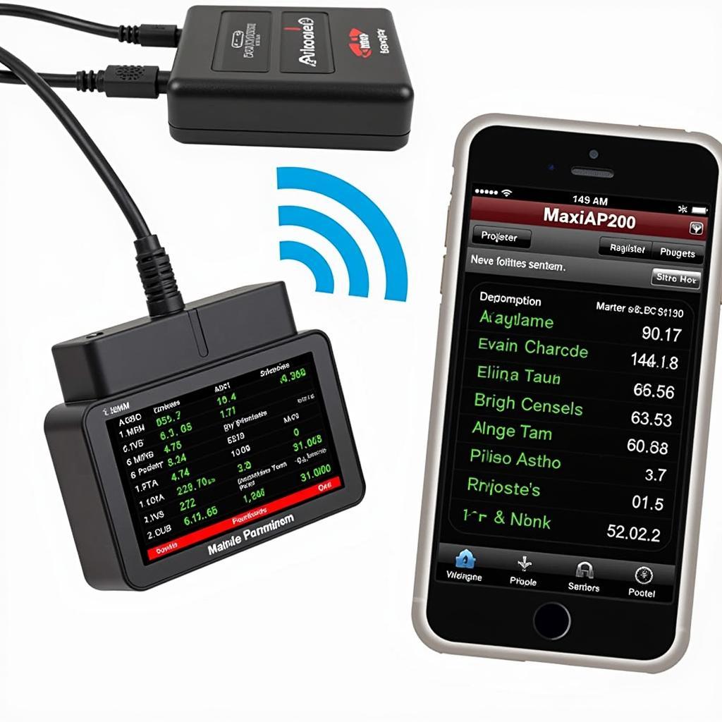 Autel AP200 Bluetooth OBD2 Scanner Connected to Smartphone