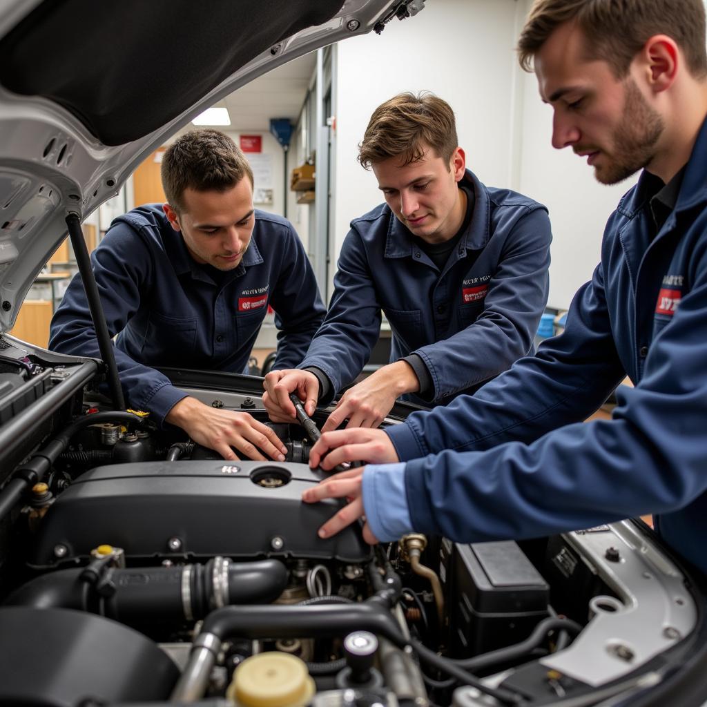 Students in Automotive Training Program