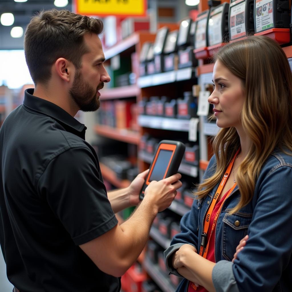 AutoZone Employee Assisting a Customer