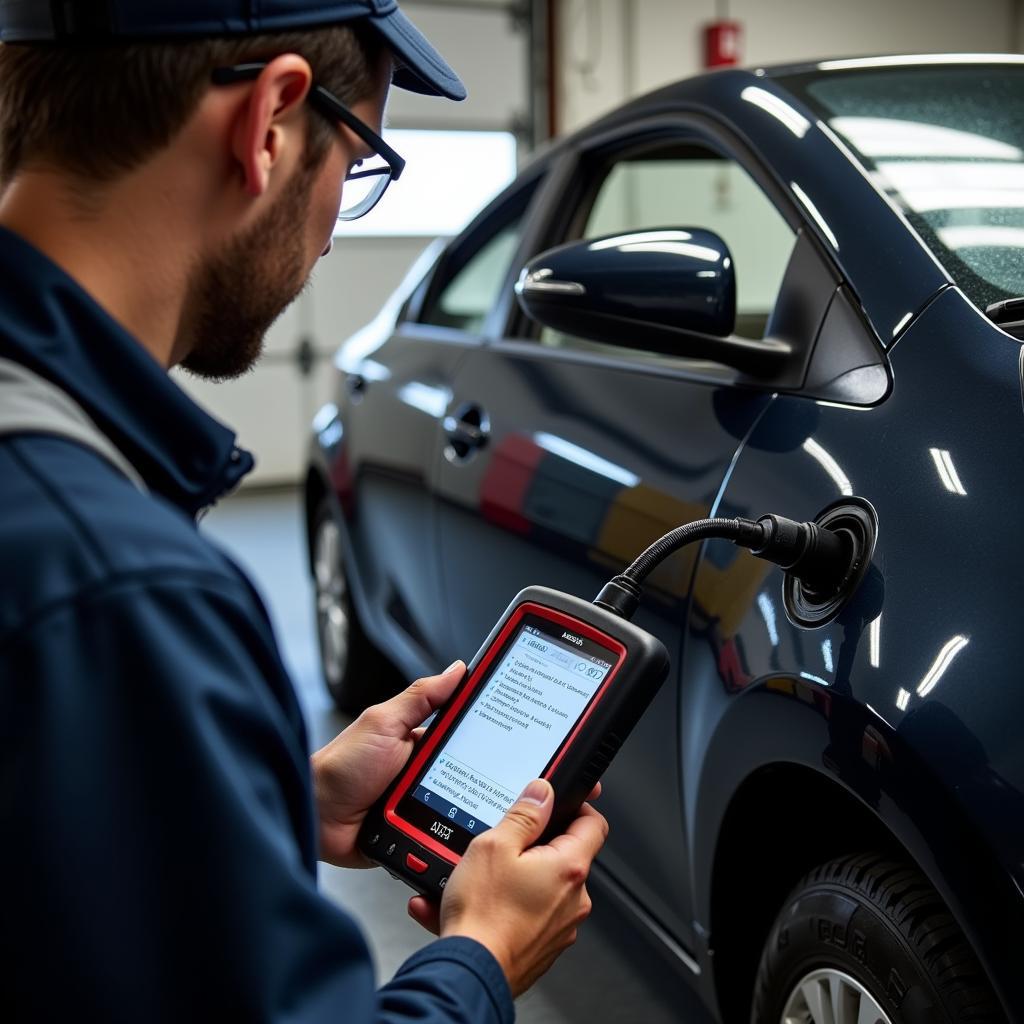 Avis Rental Car OBD-II Scanner in Use