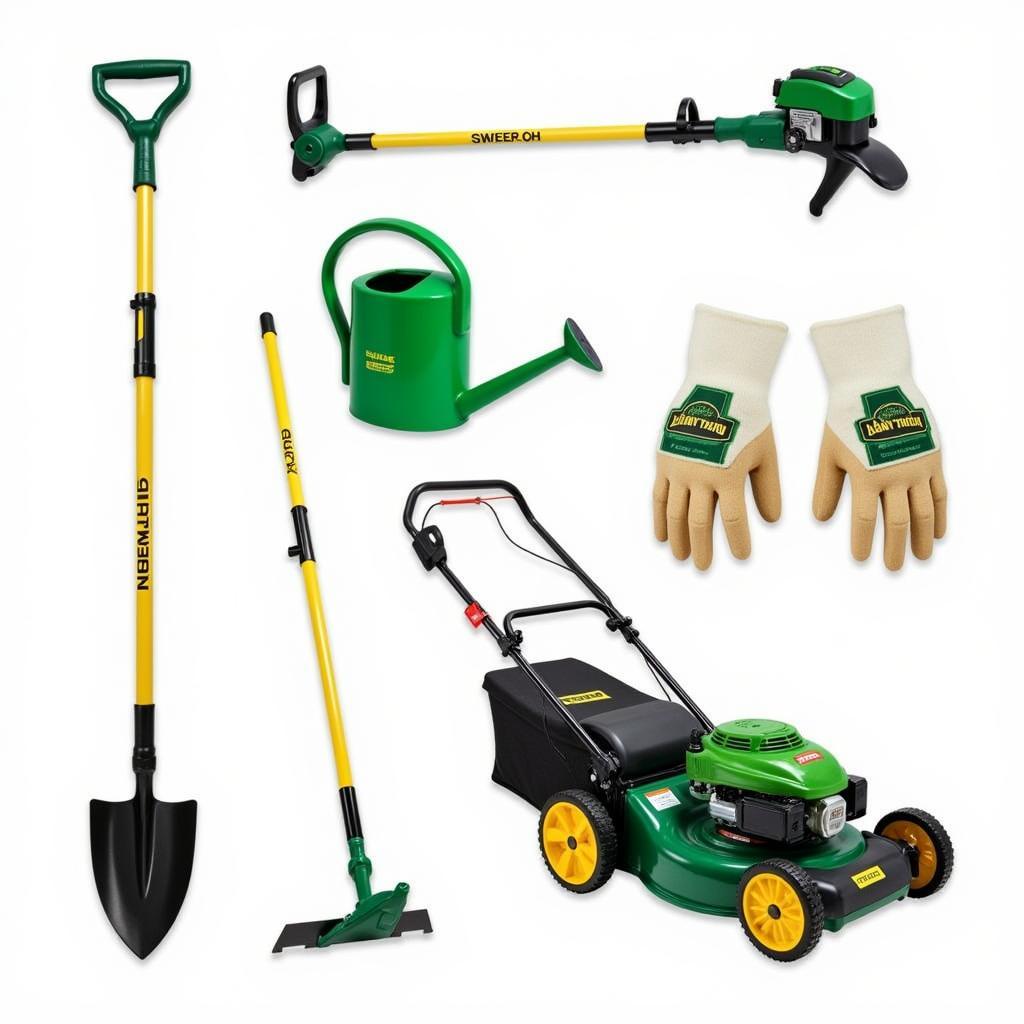 Basic lawn care tool set for homeowners.