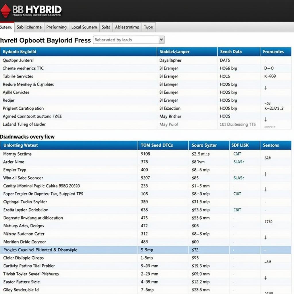 BB Hybrid Tool Diagnostic Report on Screen