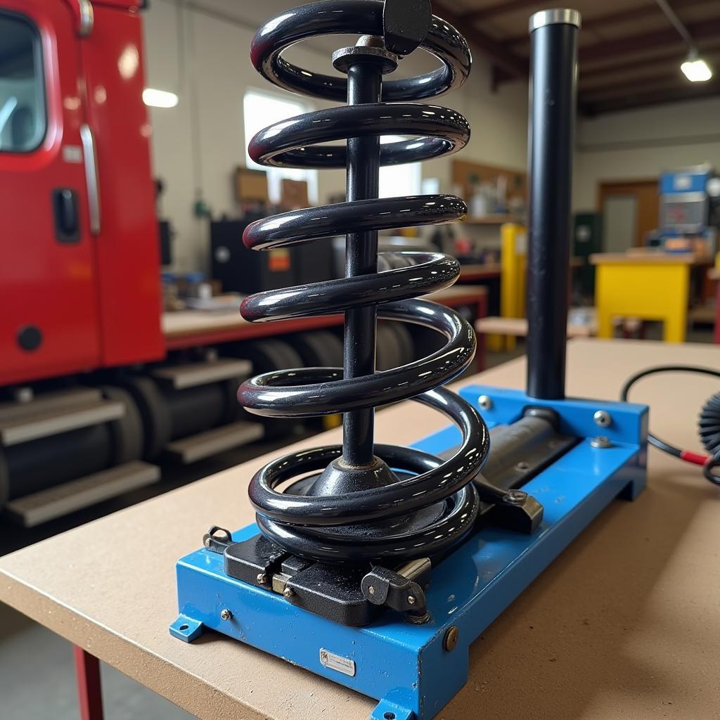 Bench-Mounted Spring Compressor for Heavy-Duty Springs