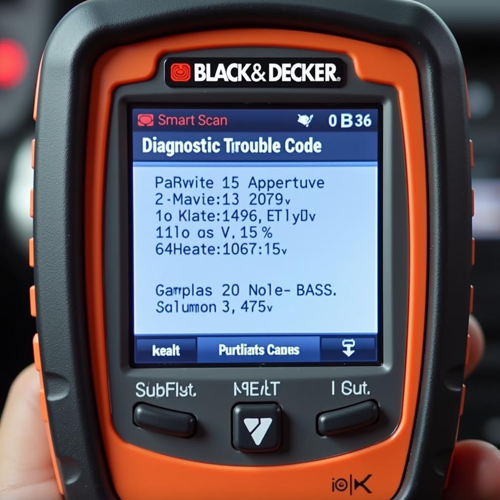 Black and Decker Smart Scan Displaying Code