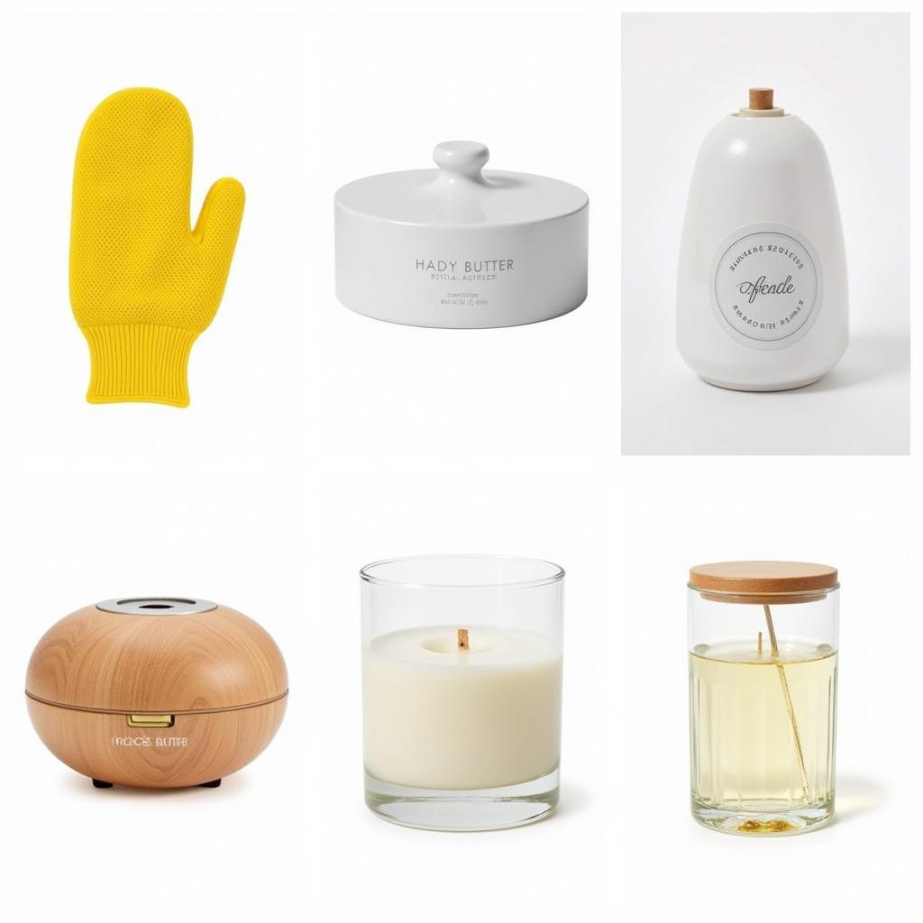 Body Butter Accessories - Exfoliating Gloves, Candles, and Diffusers