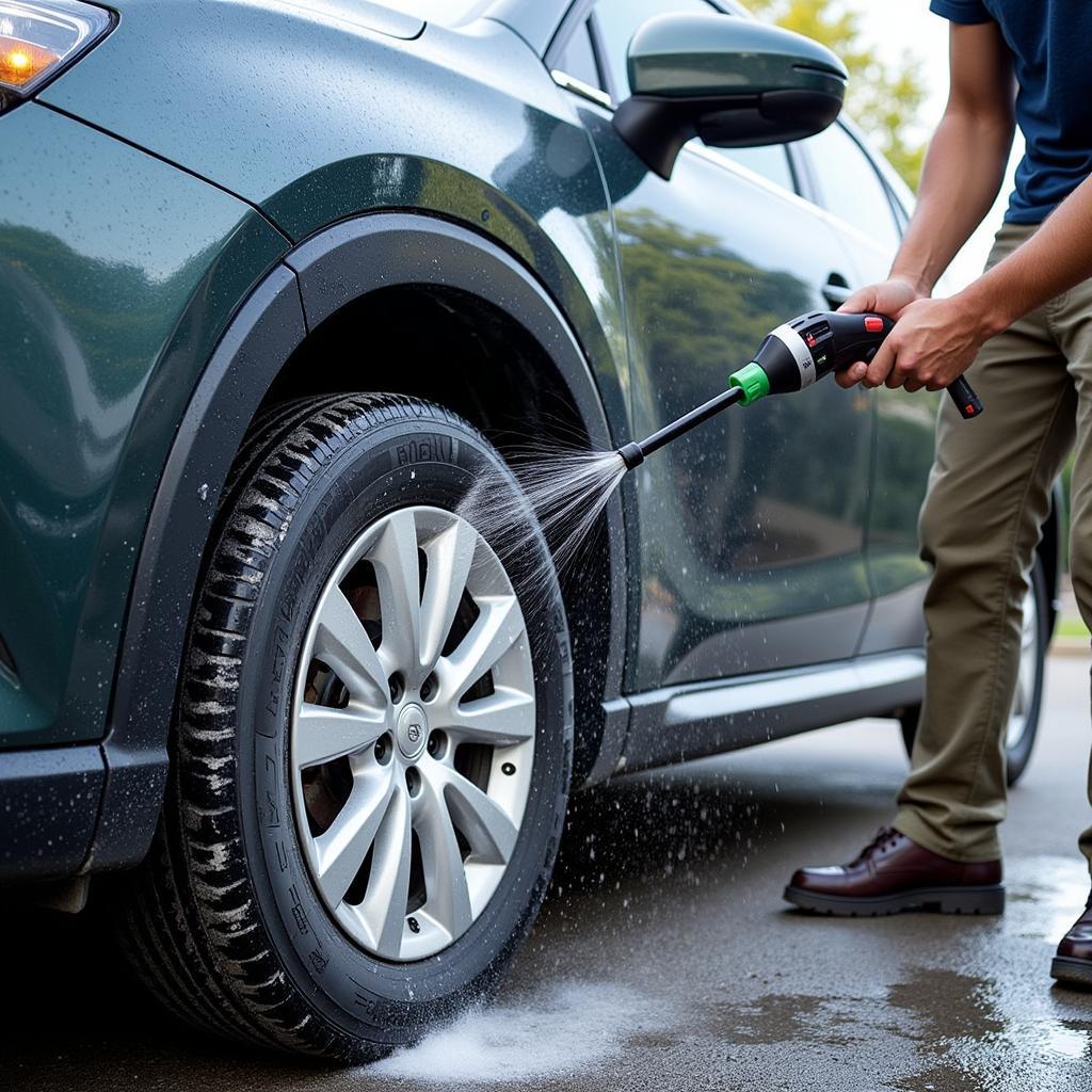 Bosch Pressure Washer Cleaning a Car