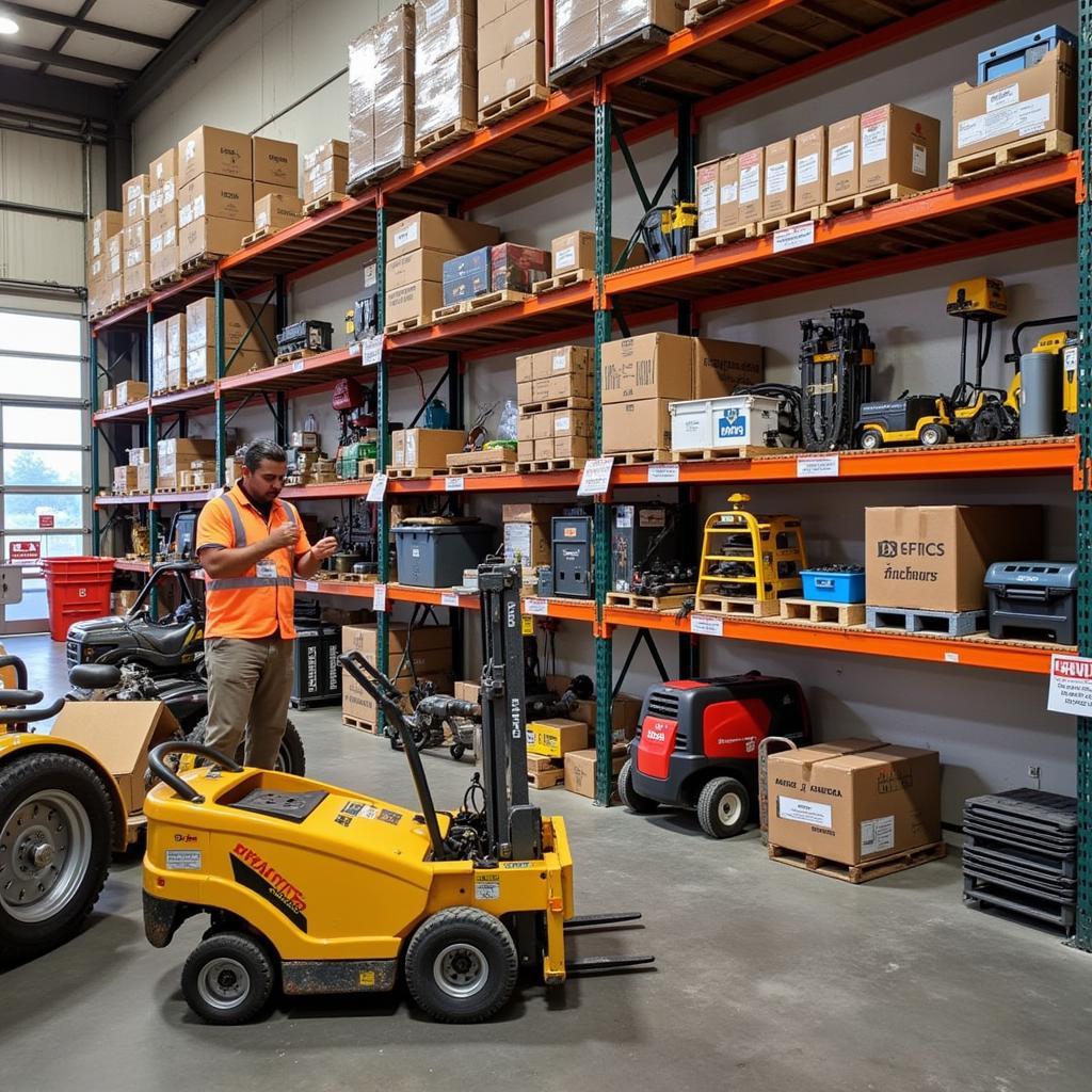 Organized tool hire warehouse