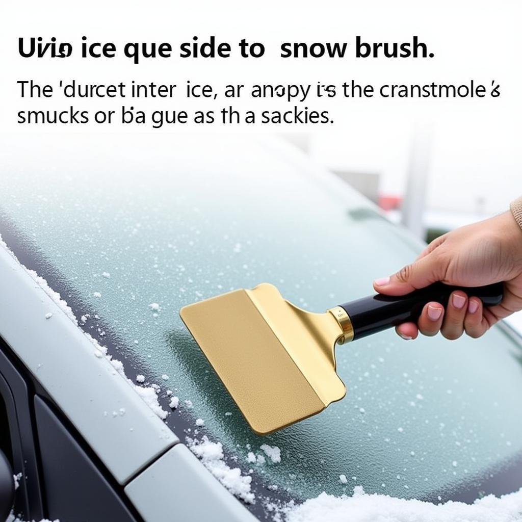 Brass Ice Scraper with Brush Attachment