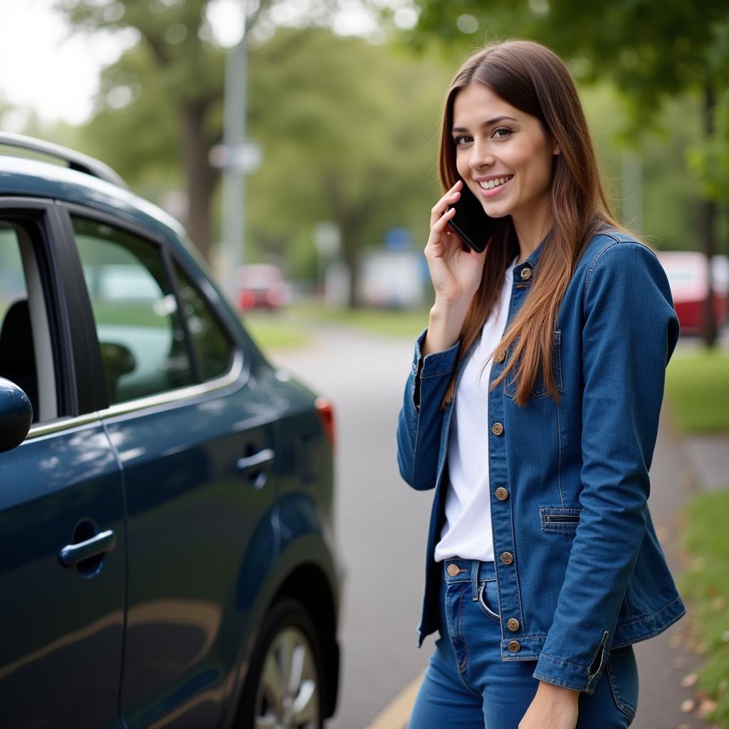 Calling roadside assistance for locked car