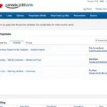 Searching for jobs on the Canada Job Bank website