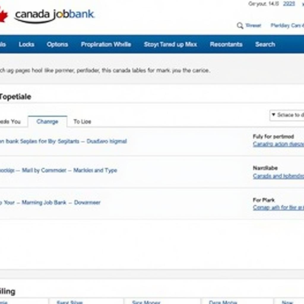 Searching for jobs on the Canada Job Bank website