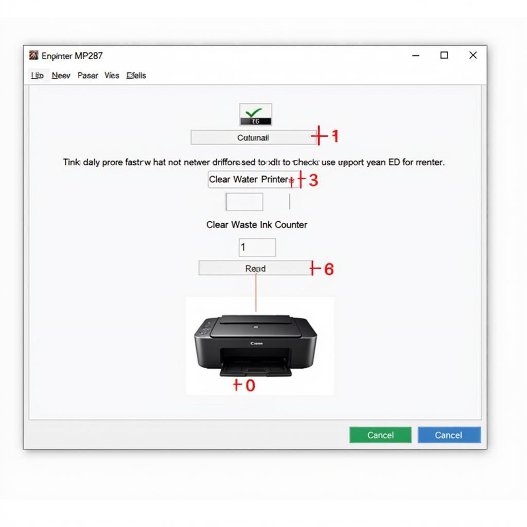 Canon MP287 Service Tool Interface