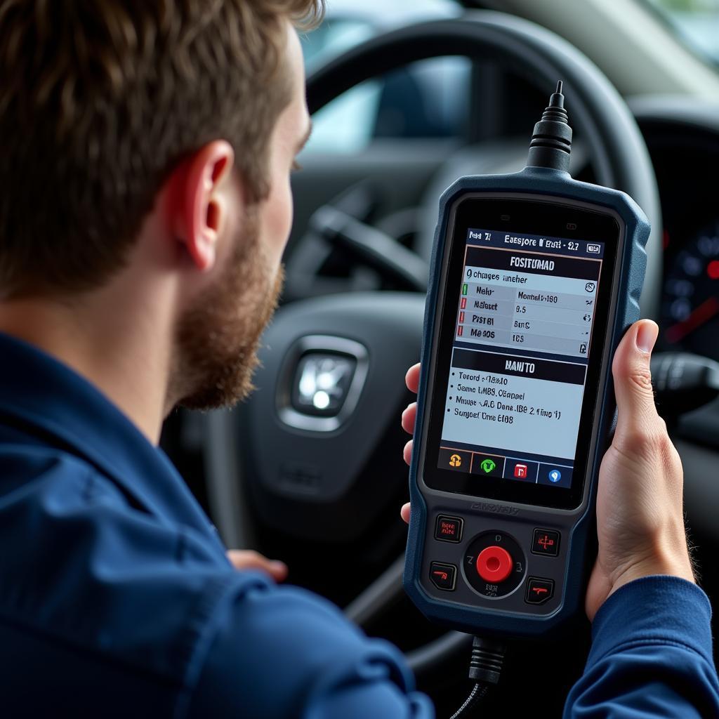 Mechanic Using a Car Advice Scan Tool