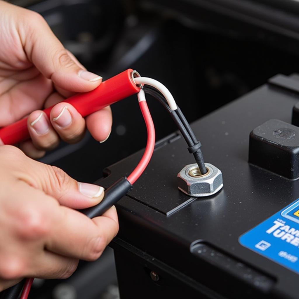 Installing New Car Battery Cables on a Car Battery