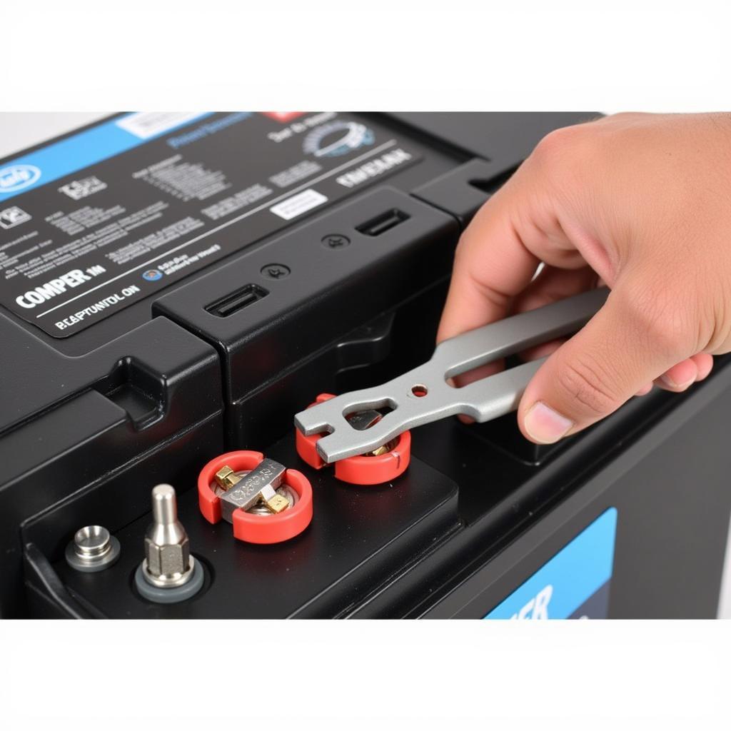 Car Battery Connected to Disconnect Tool