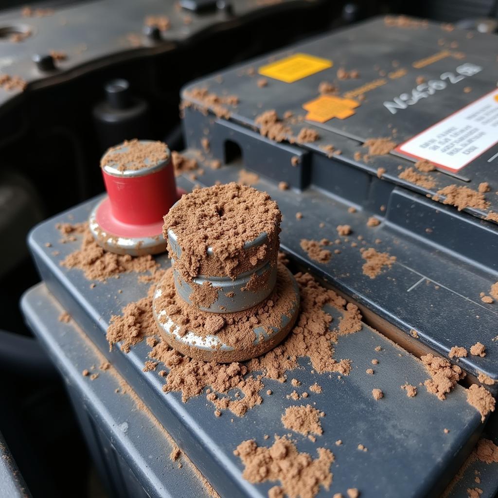 Car Battery Corrosion Damage