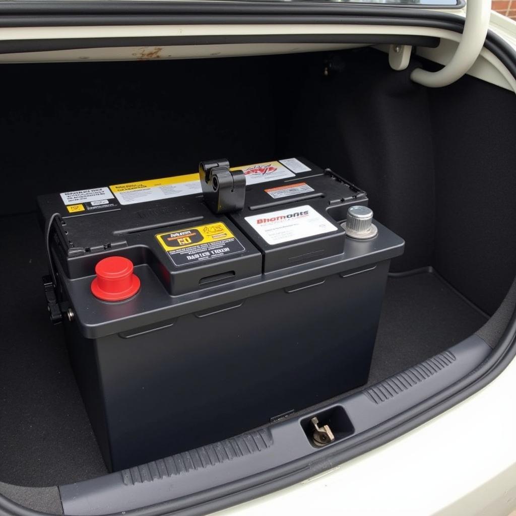 Car Battery Secured with Lock