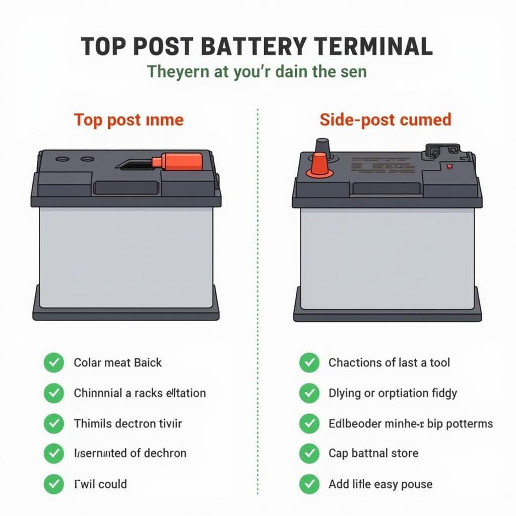 Car Battery Terminal Types - Top Post and Side Post