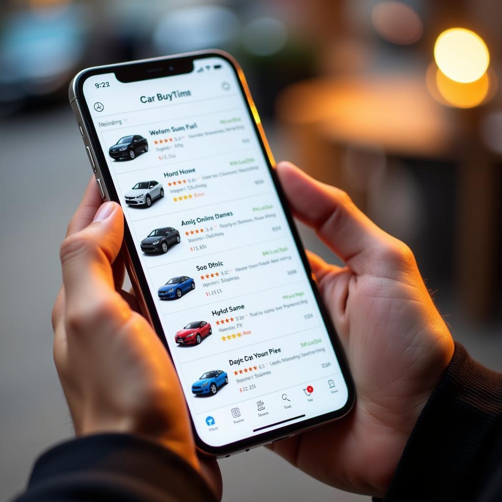 Car Buying App on Smartphone