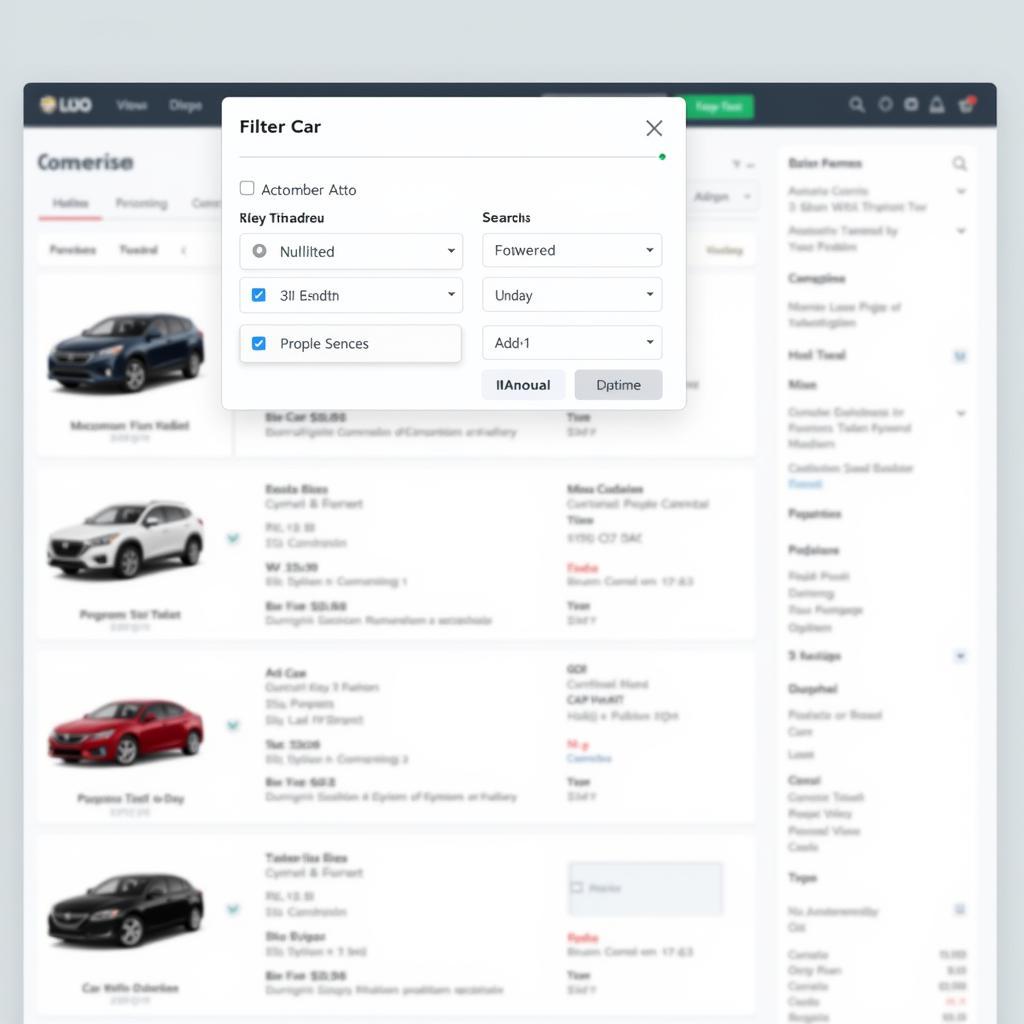 Car Buying Comparison Tool Interface